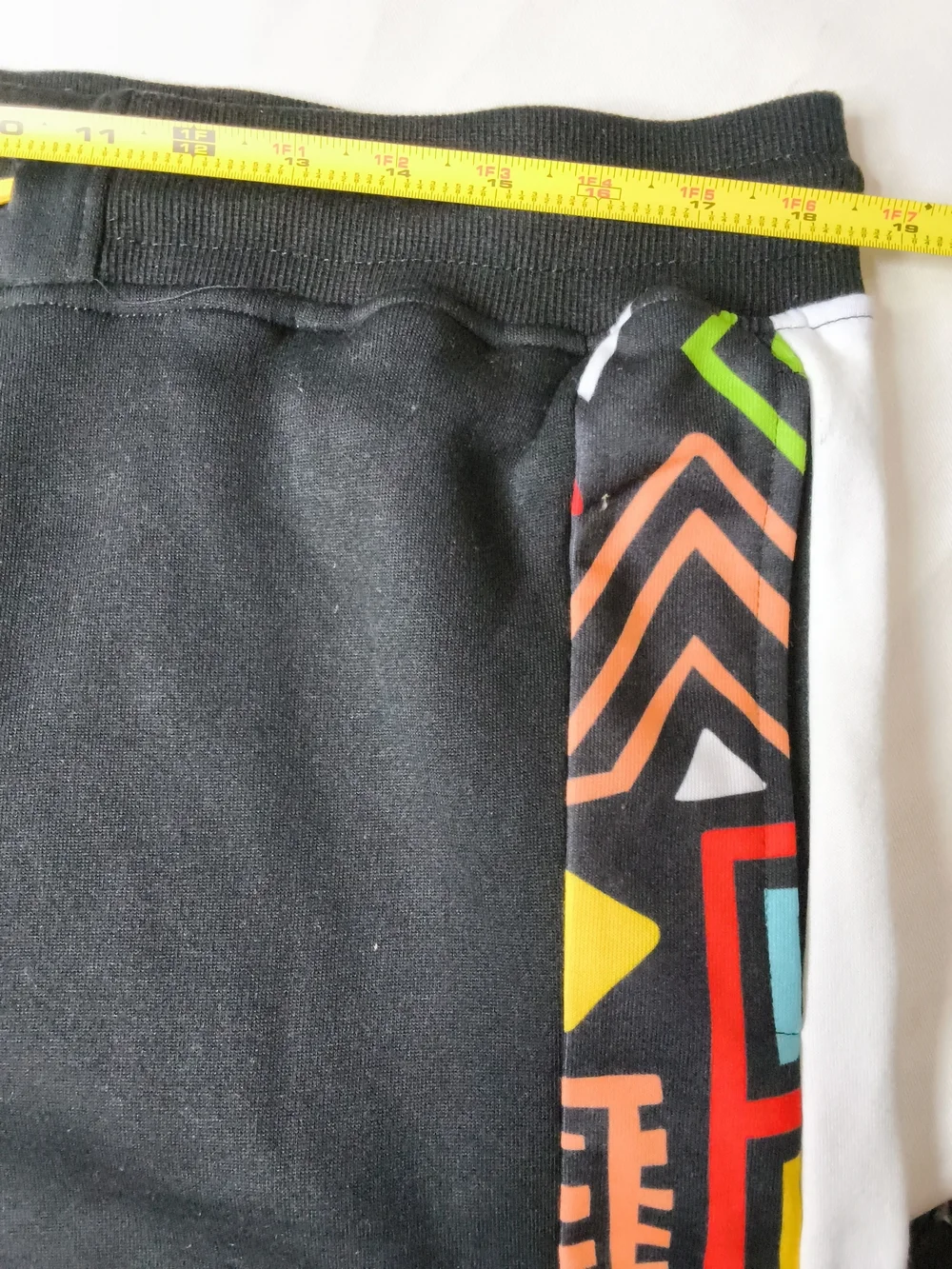 Black Men's Joggers with Multicolor Tribal Side Panels